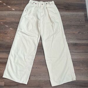Women’s Wide Leg Jeans - Cream High-Rise